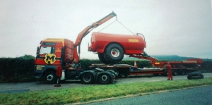 Unloading Slurry Tanker